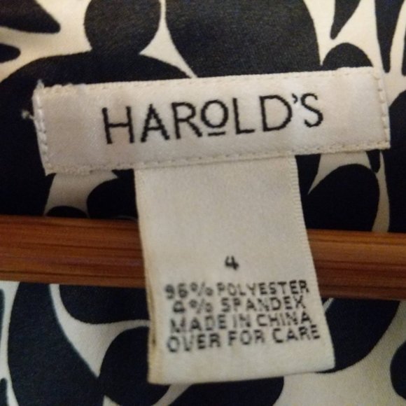 Harold's navy & white  floral scoop neck  dress SZ 4 - Picture 4 of 11